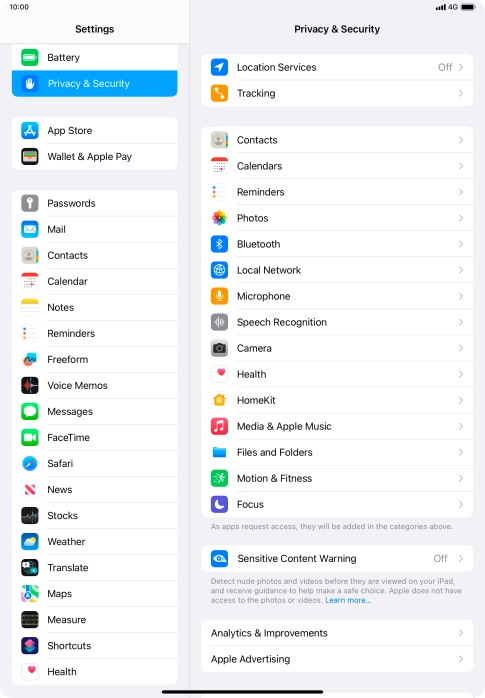 Press Location Services. Press Location Services.