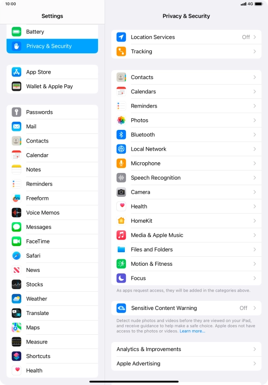 Press Location Services. Press Location Services.
