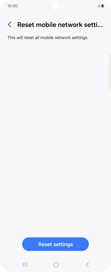 Press Reset settings. Press Reset settings.