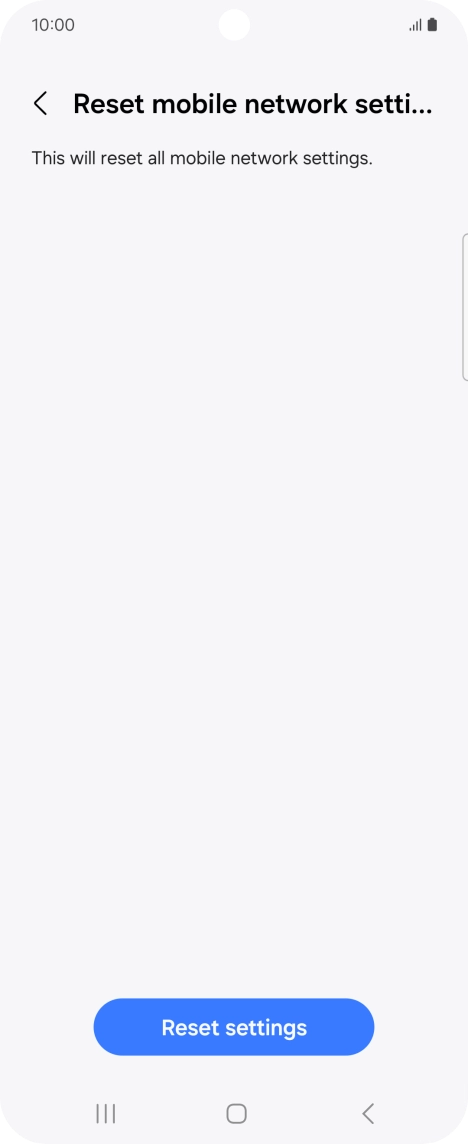 Press Reset settings. Press Reset settings.