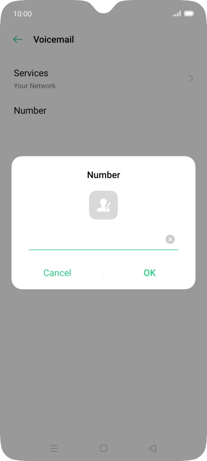 Key in +447953222222 and press OK. Key in +447953222222 and press OK.