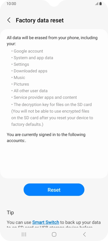 Press Reset. Press Reset.