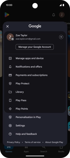 Press Manage apps and device. Press Manage apps and device.