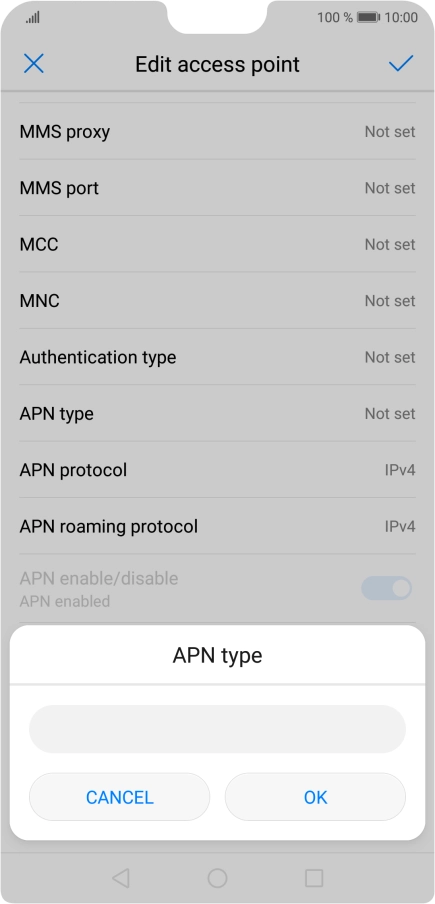 Key in default and press OK. Key in default and press OK.