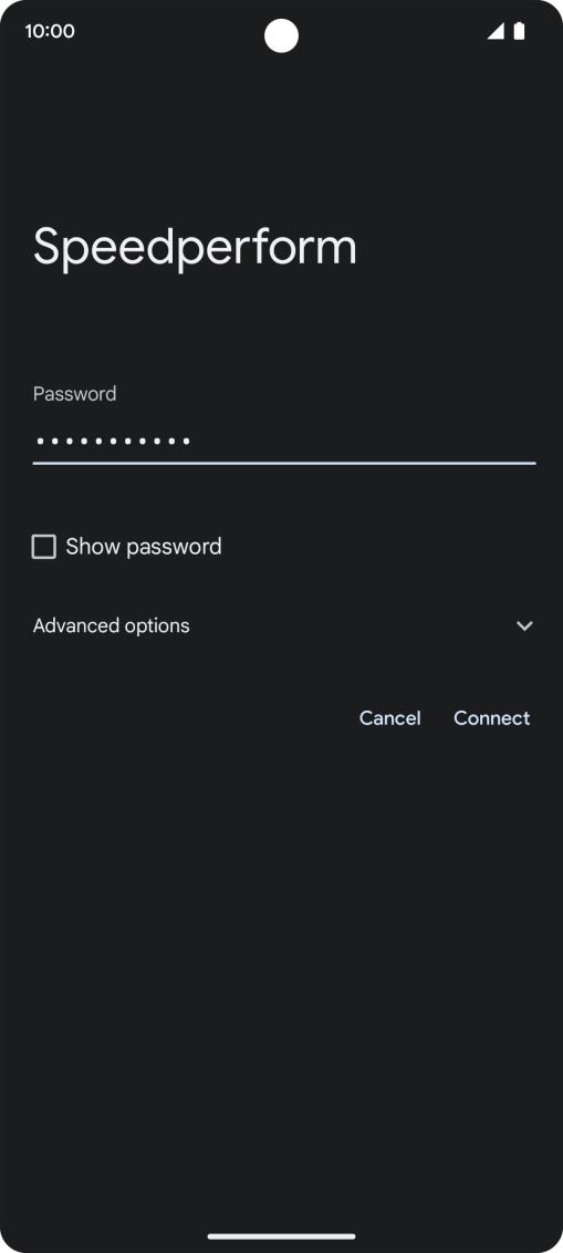 Key in the password for the Wi-Fi network and press Connect. Key in the password for the Wi-Fi network and press Connect.