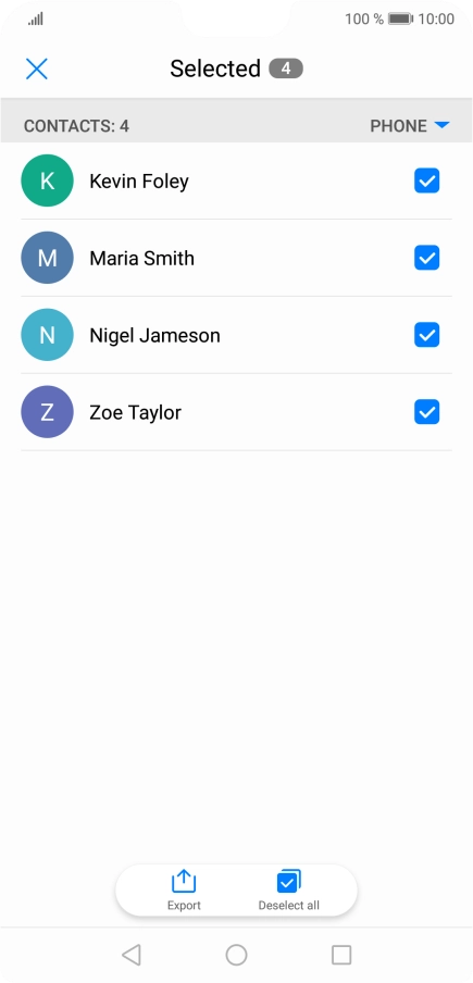 Press Export. Press Export.