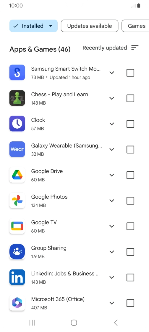 Press the required app. Press the required app.