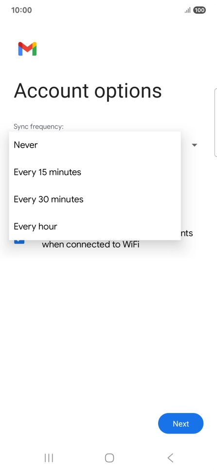 Press the required setting. Press the required setting.
