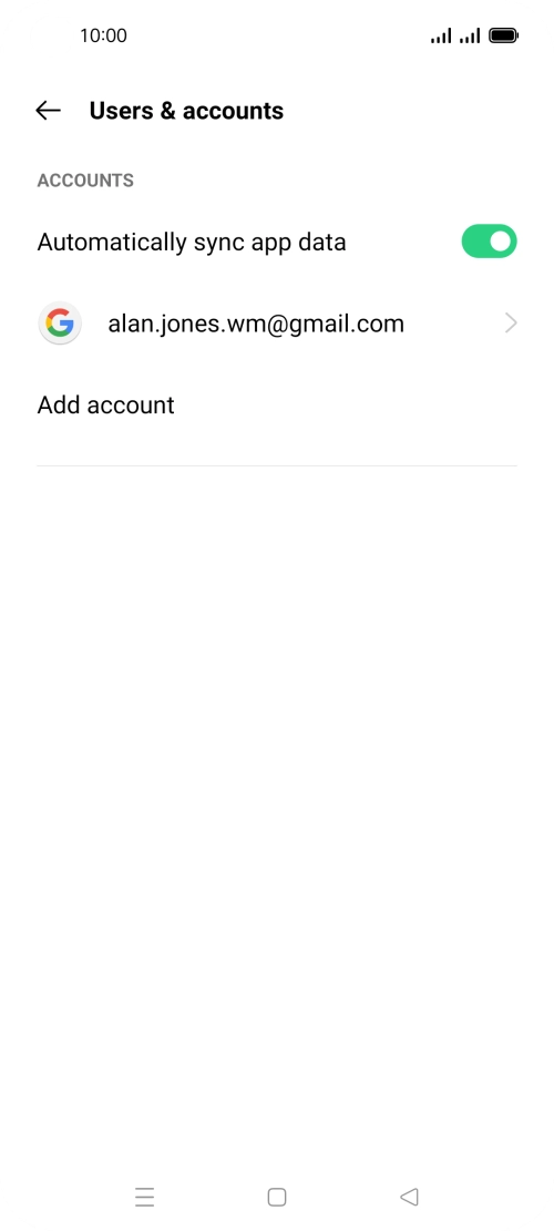 Press Add account. Press Add account.