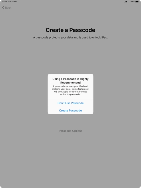 If you turn off the function, press Don't Use Passcode. If you turn off the function, press Don't Use Passcode.