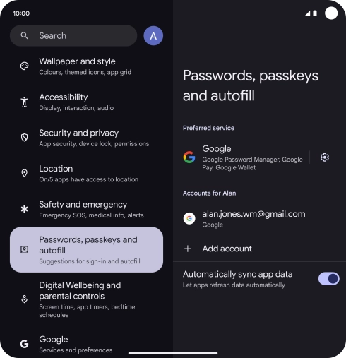Press Add account. Press Add account.