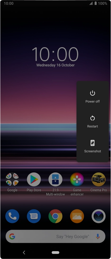 Press Power off. Press Power off.