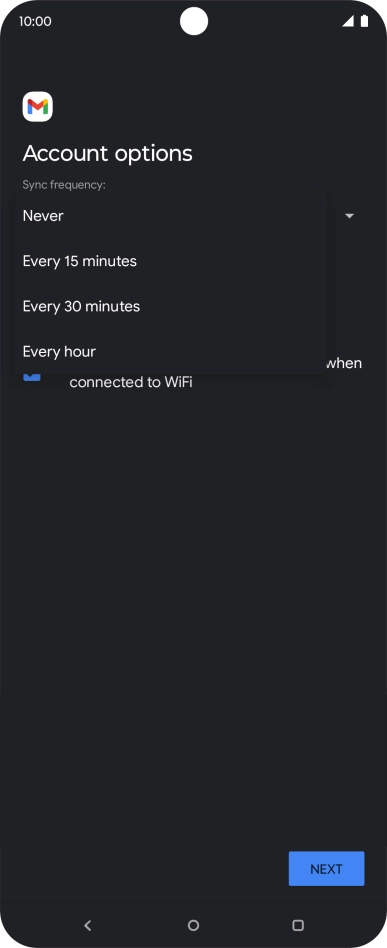 Press the required setting. Press the required setting.