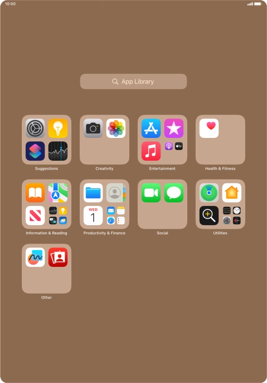 Press the required app. Press the required app.