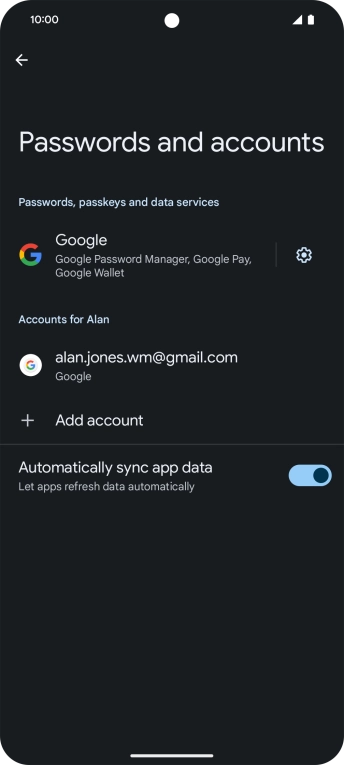 Press Add account. Press Add account.