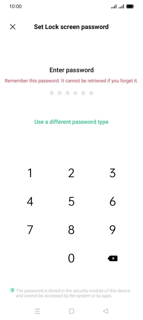 Press Use a different password type. Press Use a different password type.