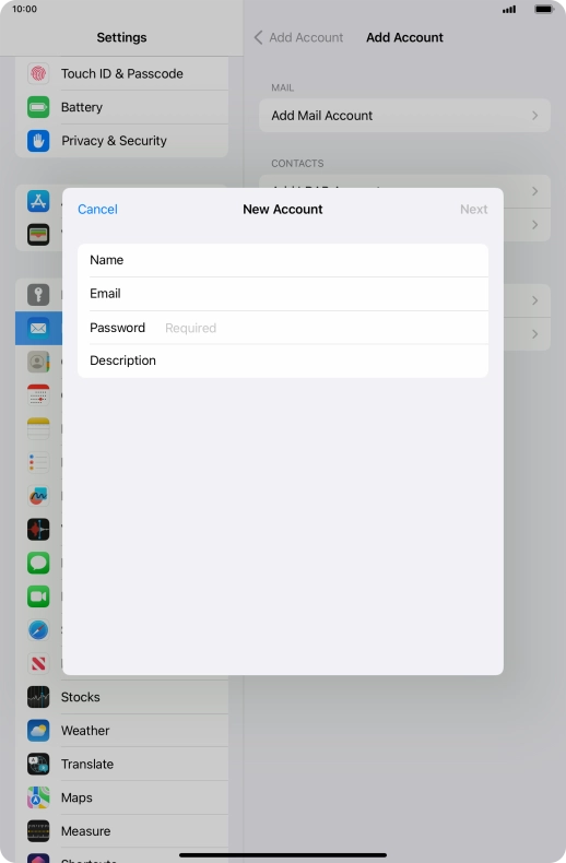 Press Password and key in the password for your email account. Press Password and key in the password for your email account.