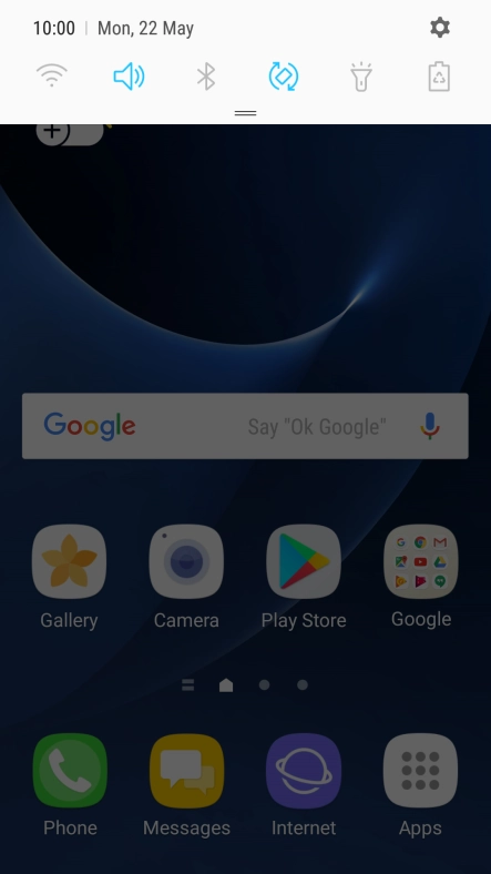 Press the settings icon. Press the settings icon.