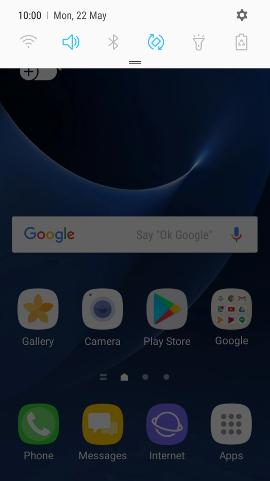 Press the settings icon. Press the settings icon.