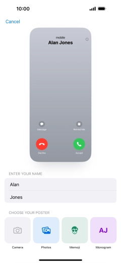 Press the required category and follow the instructions on the screen to select and save the required picture to your Contact Poster. Press the required category and follow the instructions on the screen to select and save the required picture to your Contact Poster.