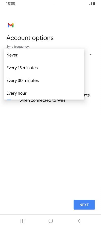 Press the required setting. Press the required setting.