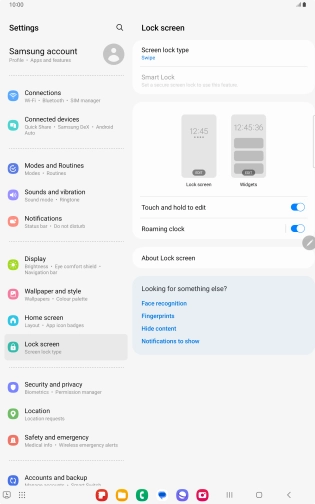 Press Screen lock type. Press Screen lock type.