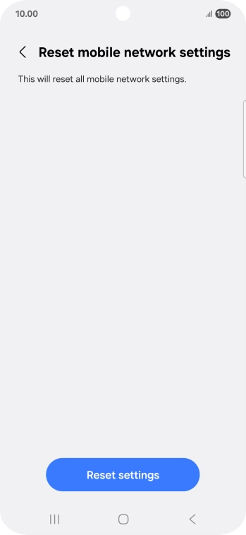 Press Reset settings. Press Reset settings.