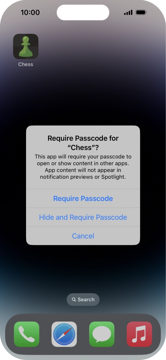 Press Require Passcode. Press Require Passcode.