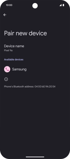 Press the required Bluetooth device and follow the instructions on the screen to pair the device with your phone. Press the required Bluetooth device and follow the instructions on the screen to pair the device with your phone.