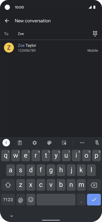 Press the required contact. Press the required contact.