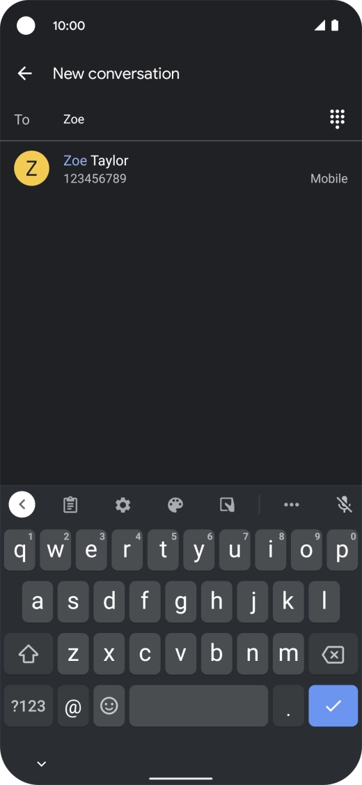 Press the required contact. Press the required contact.