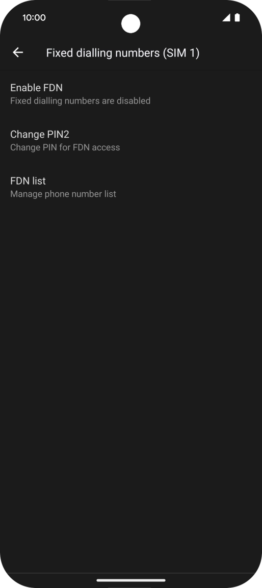 Press Enable FDN. Press Enable FDN.