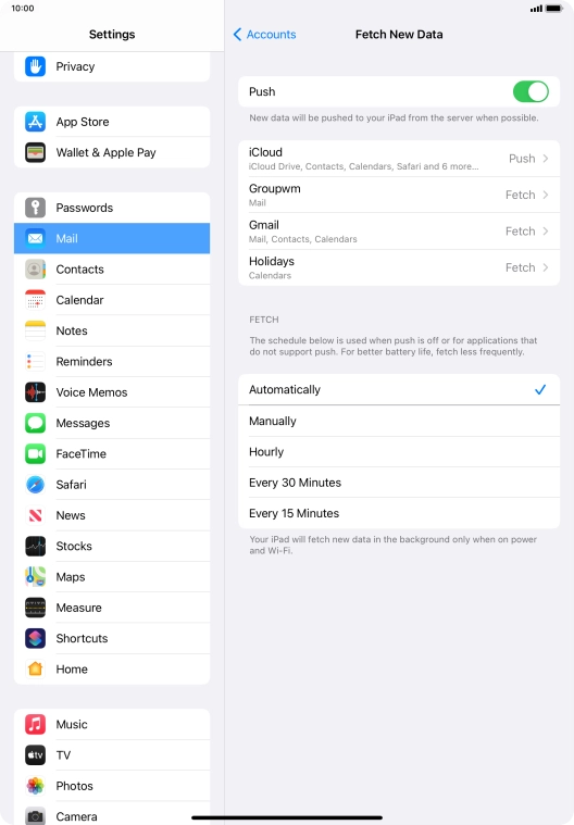 Press the indicator next to Press the indicator next to