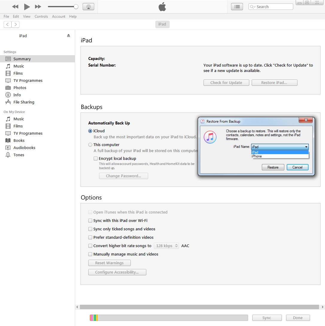 Click the required backup. Click the required backup.