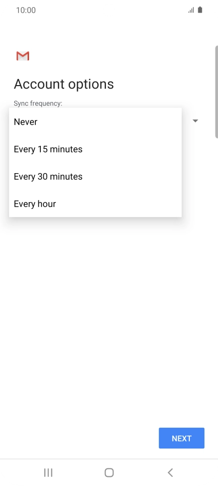 Press the required setting. Press the required setting.