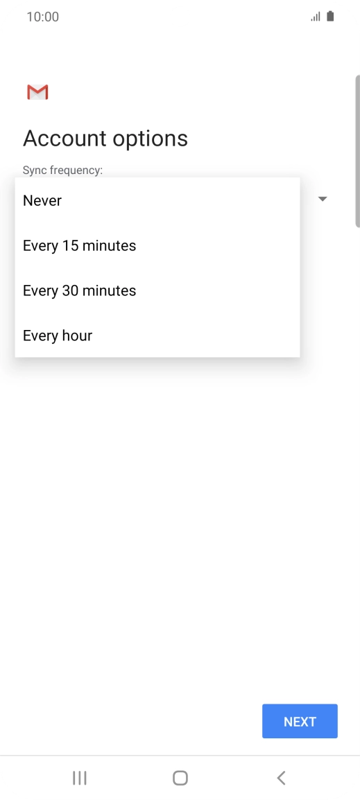 Press the required setting. Press the required setting.