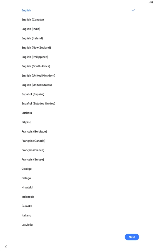 Press the required language. Press the required language.