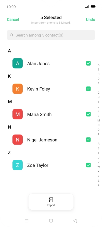 Press Import. Press Import.