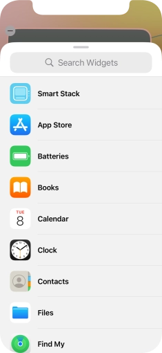 Press the required widget. Press the required widget.