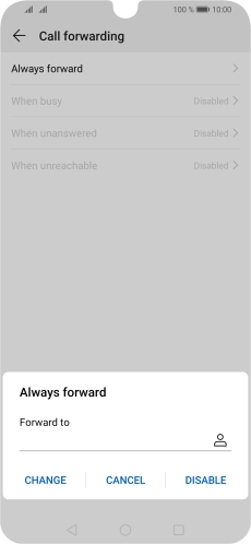Press DISABLE. Press DISABLE.