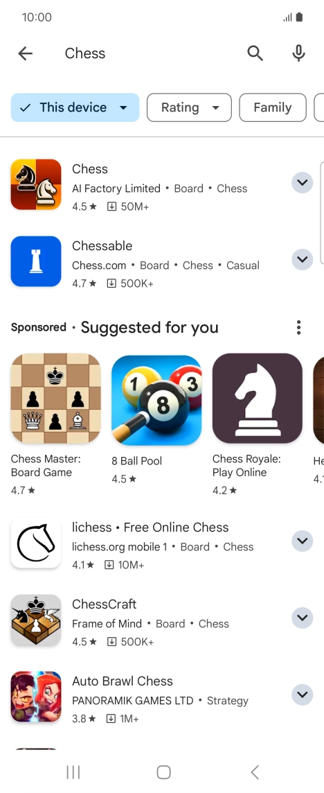 Press the required app. Press the required app.