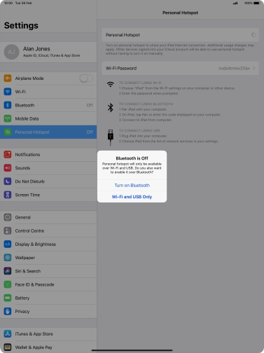 If Wi-Fi is turned on, press Wi-Fi and USB Only. If Wi-Fi is turned on, press Wi-Fi and USB Only.