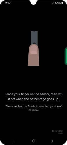Follow the instructions on the screen to create the phone lock code using your fingerprint. Follow the instructions on the screen to create the phone lock code using your fingerprint.