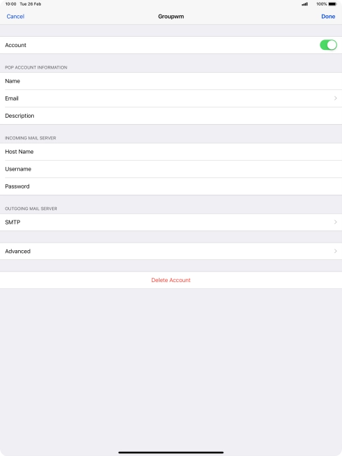 Press SMTP. Press SMTP.