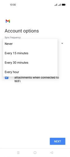 Press the required setting. Press the required setting.