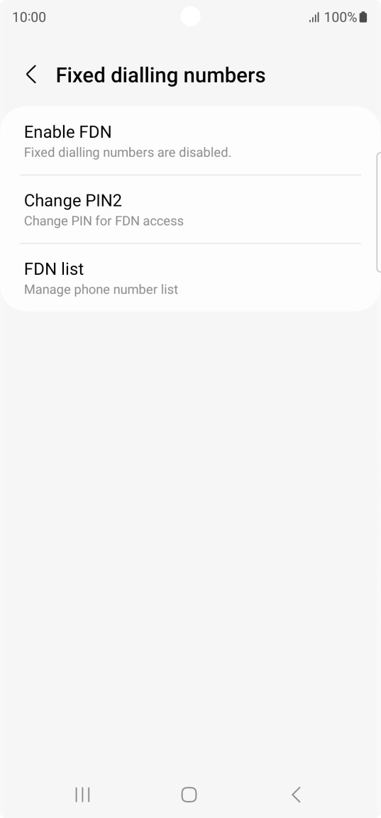 Press Enable FDN. Press Enable FDN.