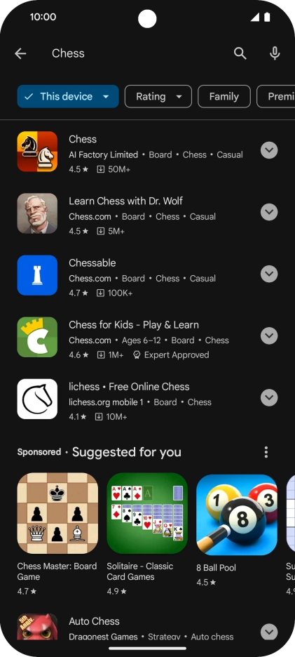 Press the required app. Press the required app.