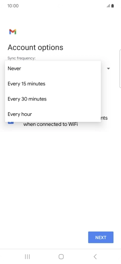 Press the required setting. Press the required setting.