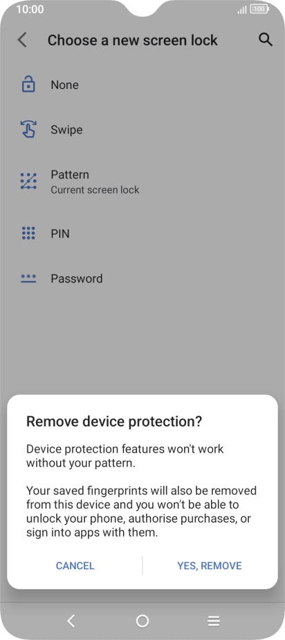 Press YES, REMOVE. Press YES, REMOVE.