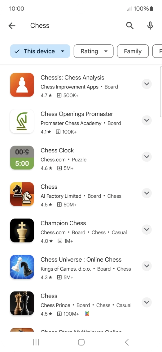 Press the required app. Press the required app.